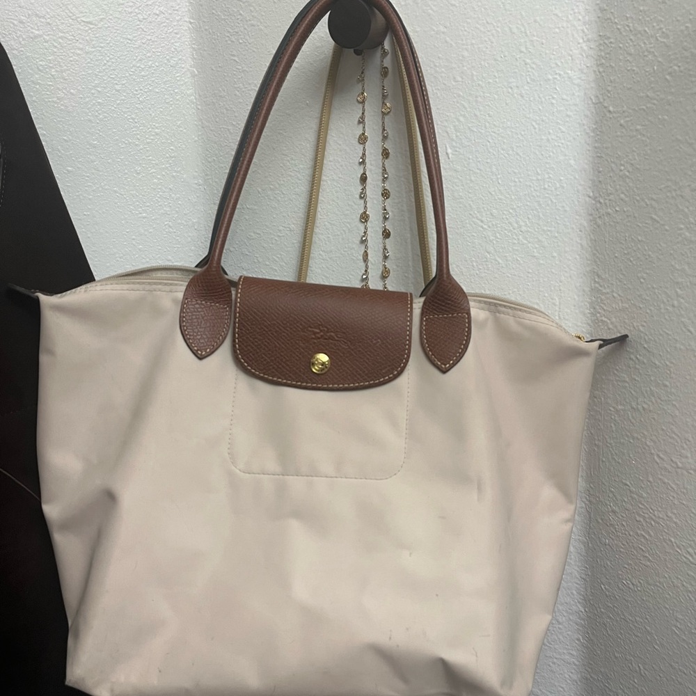 Elegant Cream and Brown Tote Bag